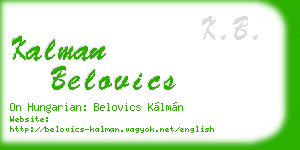 kalman belovics business card